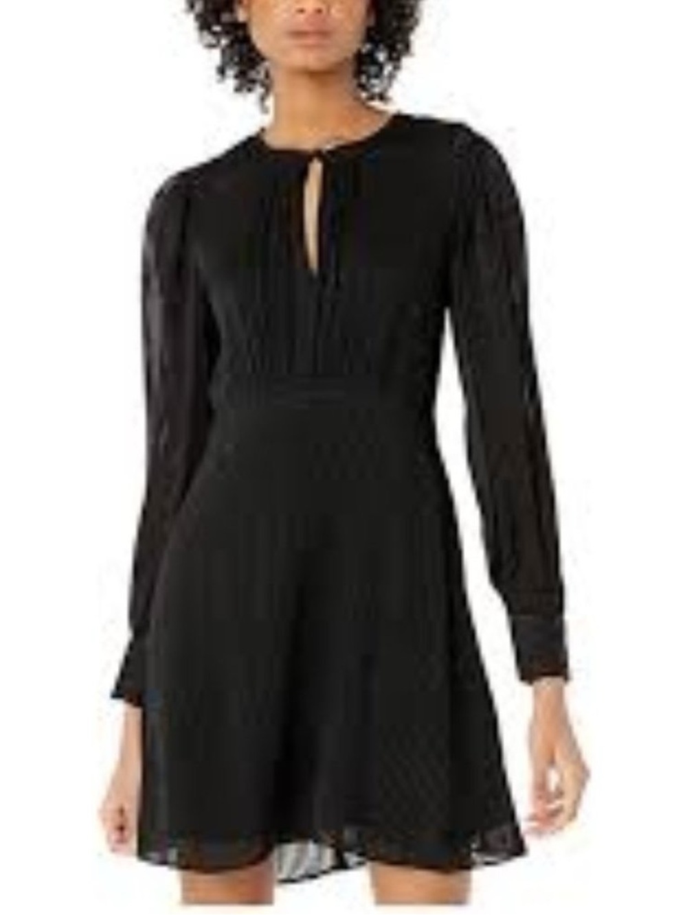 Kate Spade Black Long-Sleeve Keyhole Fit & Flare Dress